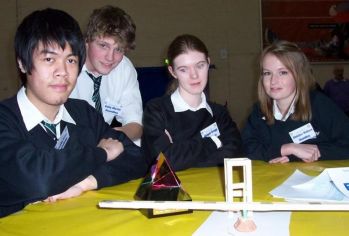 Innovation Prize - Roundhay School team with their model 
